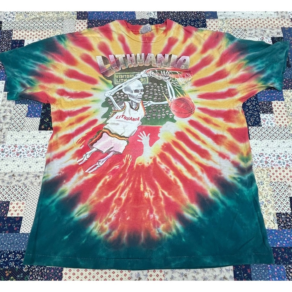 Vintage 1992 Lithuania Olympic Basketball Team Grateful Dead T Shirt Size XL